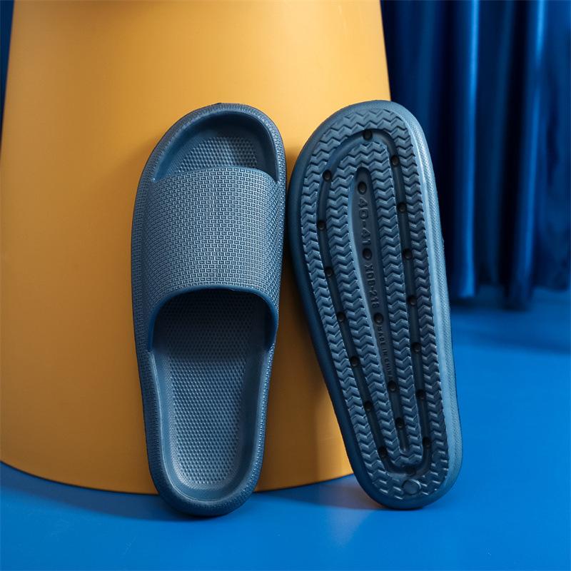

Крутые тапочки женские летние домашние нескользящие для ванной комнаты для пары ева дезодорирующие мягкая подошва ощущение, что наступаешь на говно мужские тапочки 44-45 (Suitable for 43-44) морской синий