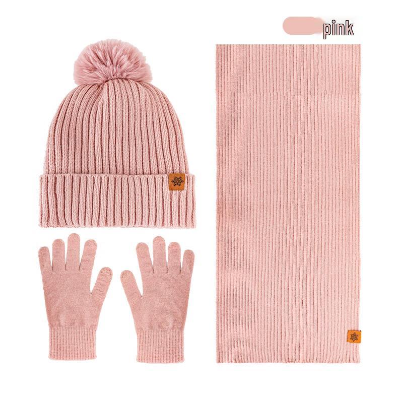 Wool Knitted Hat, Scarf, and Glove Set