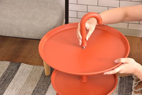 AZUMAYA Kuka Side Table, PT-88OR, 42cm Wide, Orange, 42cm Deep X 55cm High