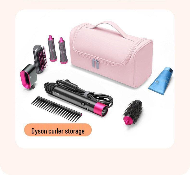 Dyson Hair Dryer & Curling Iron Travel Bag - Portable PU Leather Makeup Storage for Men & Women