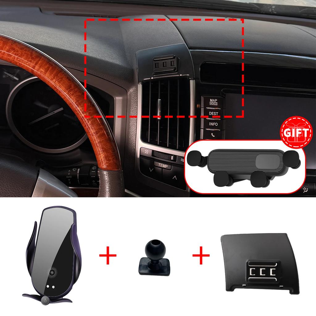 Support de téléphone personnalisé adapté pour Toyota Land Cruiser 2007 2008 2009 – 2015, Base d'écran de tableau de bord, sans perceuse pour