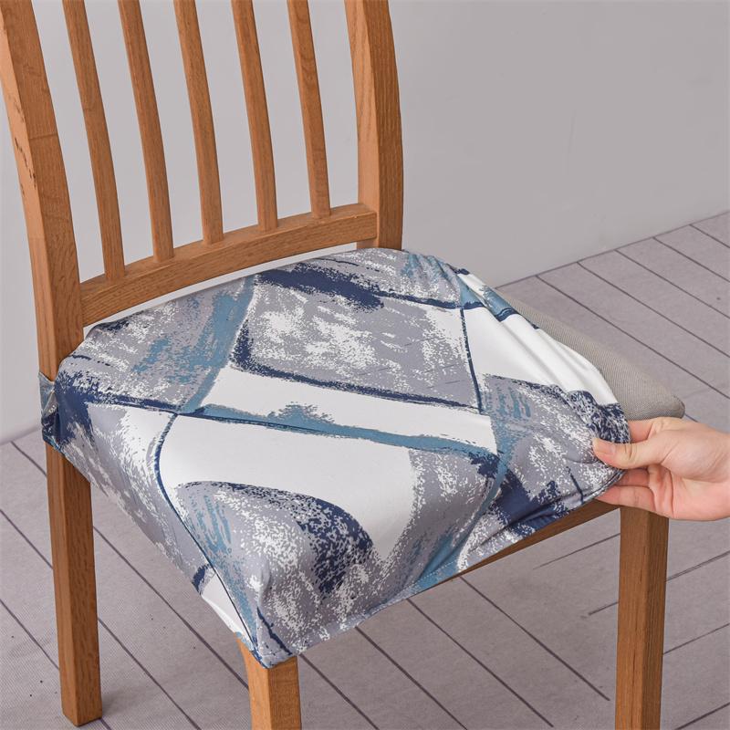 Flowers Printed Dining Chair Seat Cover Stretch Spandex Chair Covers Elastic Chair Slipcovers for Home Banquet Office Hotel