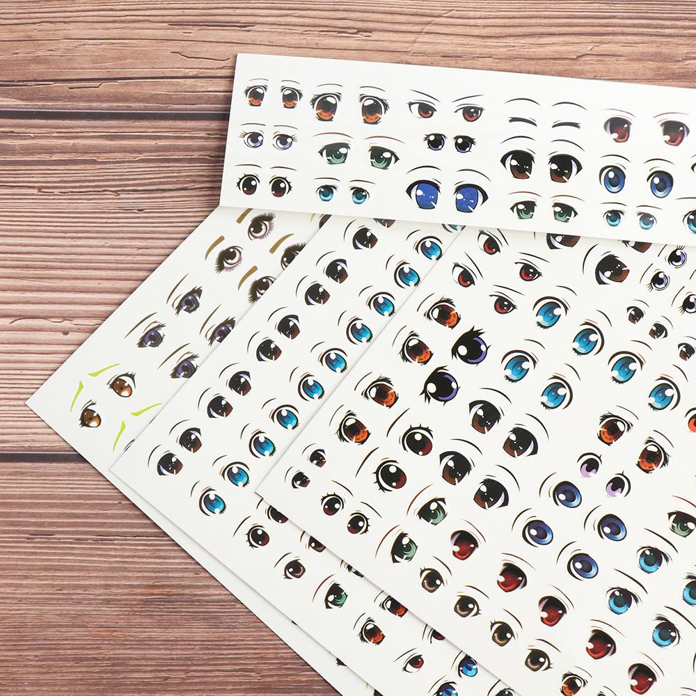 Cute Cartoon Eyes Stickers Face Organ Paster DIY Anime Figurine Doll Eyes Clay Decals Paper Educational Toys Dolls Accessories