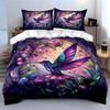 "Hummingbird Stained Glass Decor Set" Soft Comfortable Duvet Cover Bedding Set Included 1*Duvet Cover & 2*Pillowcases Gift