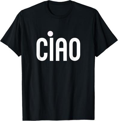 Ciao Hi Bye Italian Saying White and Pink Minimalist TShirt Unisex T-Shirt