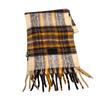 New plaid wool niche contrasting scarf women's autumn and winter thickened warm scarf high-end fringed shawl
