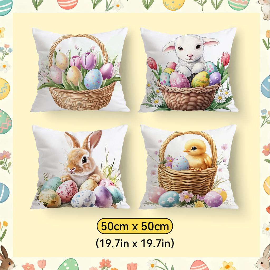 Easter Decorations Cushions Pillowcase Polyester Cushion Cover Throw Pillow Pillowcover Home Car Sofa Decor