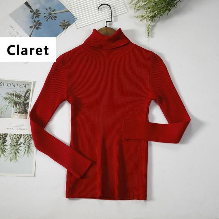 Slim Fit Women Turtleneck Sweater Knitted Pullovers Winter Warm Plus Size Clothes Elastic Soft High Quality