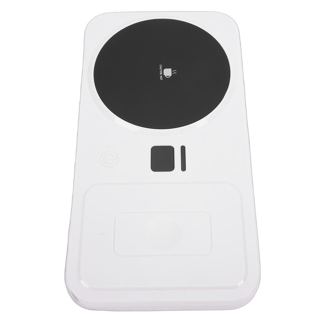 Mug Warmer White Multifunctional Temperature Controlled Cup Warmer with Wireless Charging 3 Temp Settings for Coffee Milk
