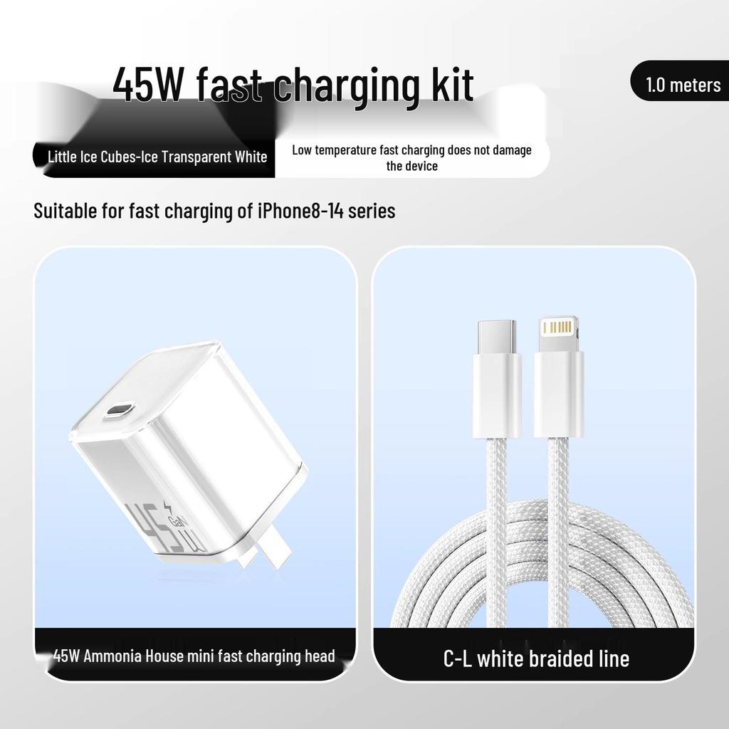 45W GaN Charger for iPhone 14 Series with Universal Cable Compatibility