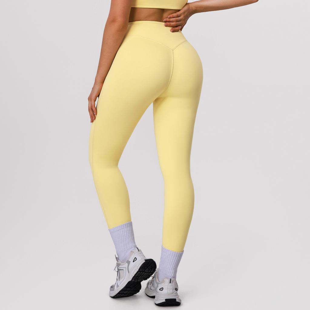 Women's High Waist V-Shaped Waistband Naked Feel Yoga Leggings