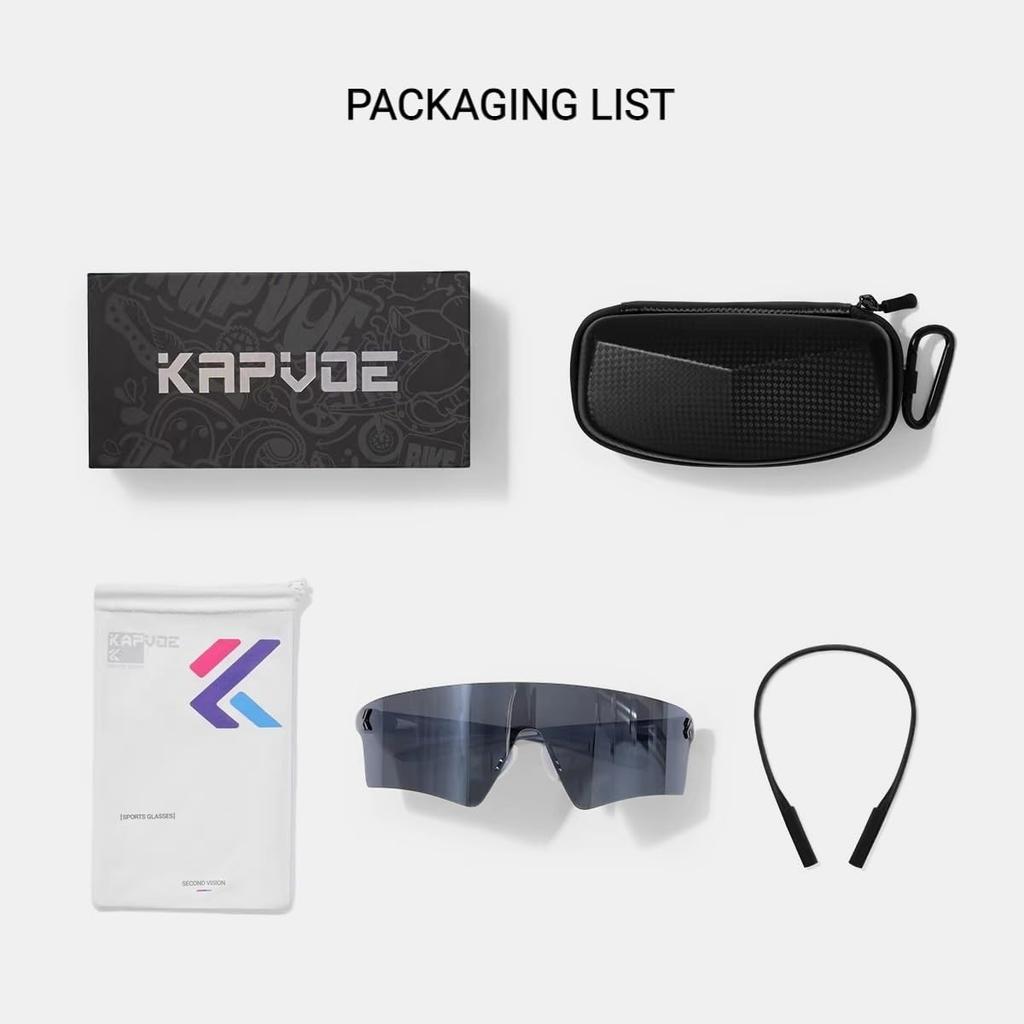 KAPVOE Sports Sunglasses for Men and Color Lenses Women, K-550, High-Contrast (Golf, Running, Marathon, Cycling) (Blue)