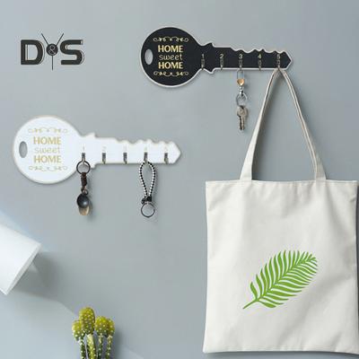 Dřevěný háček na klíče na zeď Heavy Duty Vintage Key Klobouk Oblečení Taška na deštník Věšák Organizér Tvar klíče Nástěnná cedule Domácí kancelář Vstup Dekorace Ornament