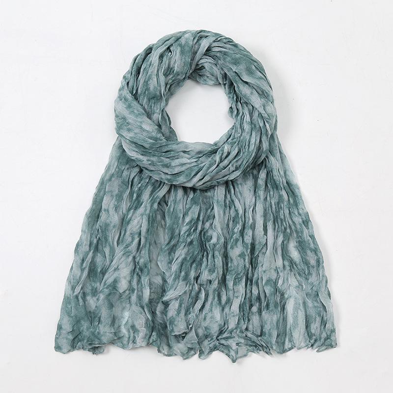 Spain Lovely Polka Floral Crinkle Viscose Shawl Scarf Lady Soft Thin Beach Wrap Pashmina Stole Bufandas Muslim Hijab 175*85Cm