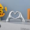 1PC Heart Hand Statue Living Room Bedroom Decoration, Love Finger Modern Hand Gesture Sculpture Home Shelf Desktop