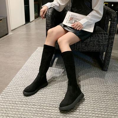 Módní Platforma Elastické Zimní Vysoké ke Kolenům Dlouhé Dámské Boty Obuv Kulatá Špička Boty Pro Ženy Gotické Goth Stylové Akce