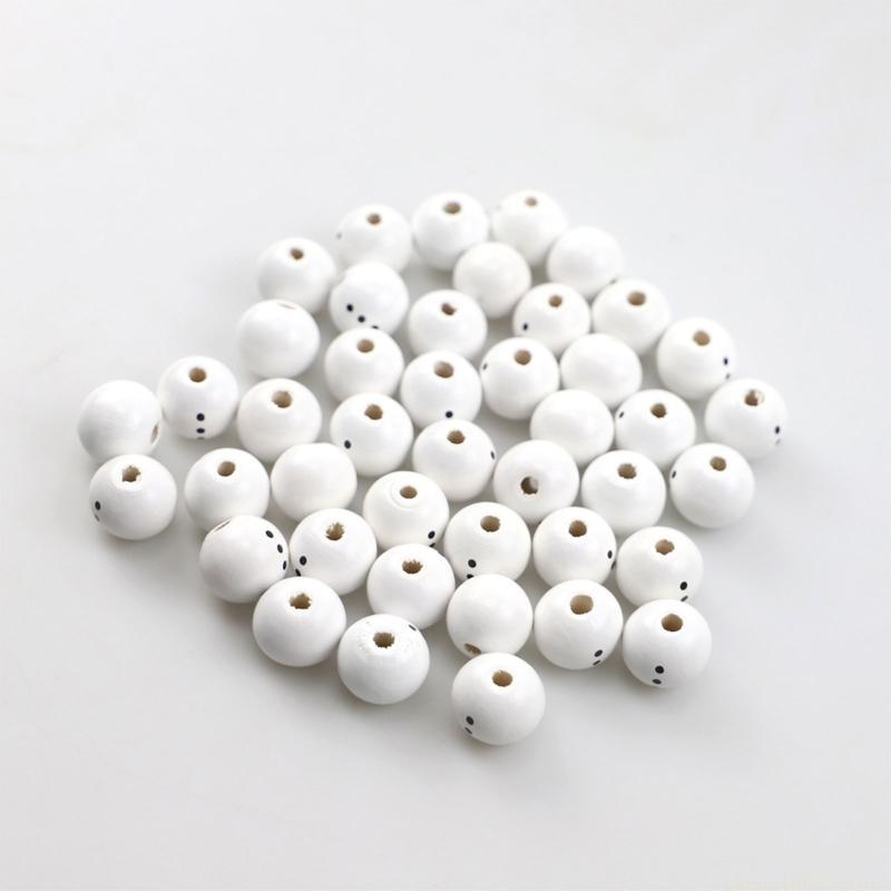 QX2E 50 Pcs Bracelet Accessories Beads For Jewelry Making for Christmas Hanging Party-Round Bead Ornament for DIY Crafts Gift