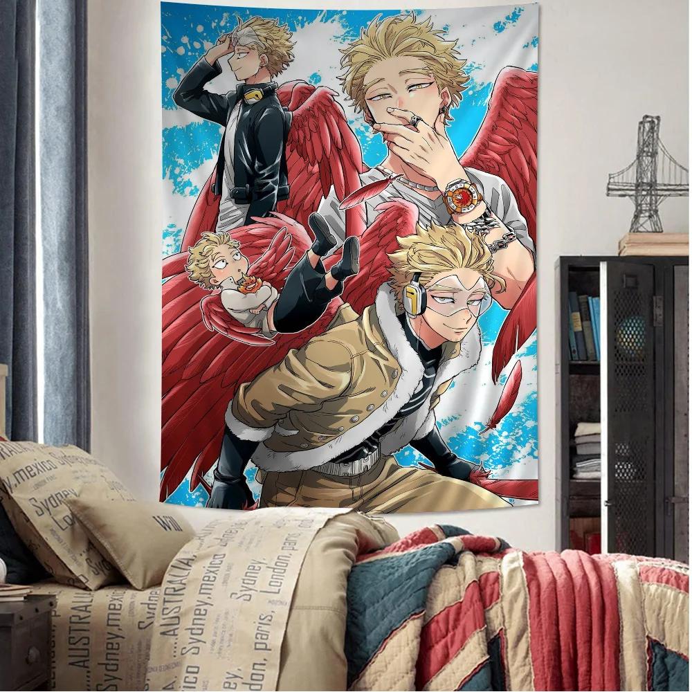 Anime My Hero Academia Hawks Cartone Animato Arazzo da Appendere alla Parete Decorazione Domestica Decorazioni per la Casa