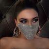 Rhinestone Eye Mask Sparkly Face Mask, Glitter Crystal Masquerade Bling Half Gorgeous Carnival Wear Covers for Women Halloween Costume Party