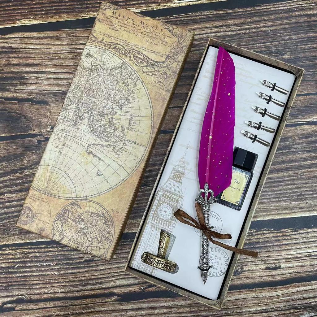 Creative Retro Quill, Available For Direct Sale, Crown Accessory Quill With Base