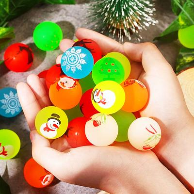 12/30 piezas de 25 mm que brillan en la oscuridad, juguetes de pelota saltarina para fiestas navideñas infantiles, regalos de cumpleaños, recuerdos, rellenos de piñata, premios de carnaval