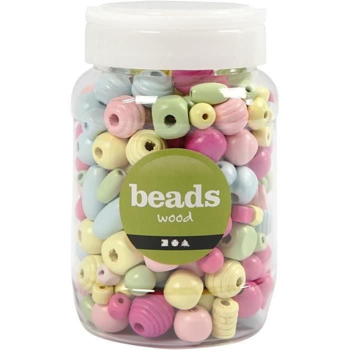 Beads - Creotime - Multicolor - 175 Grams - Wood - For Children