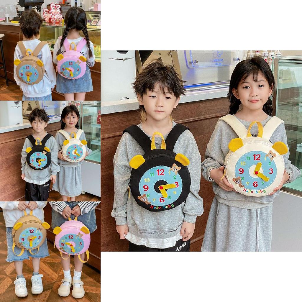 Adorable And Playful 2024 Childrens Backpack Featuring A Unique Clock Pattern For School