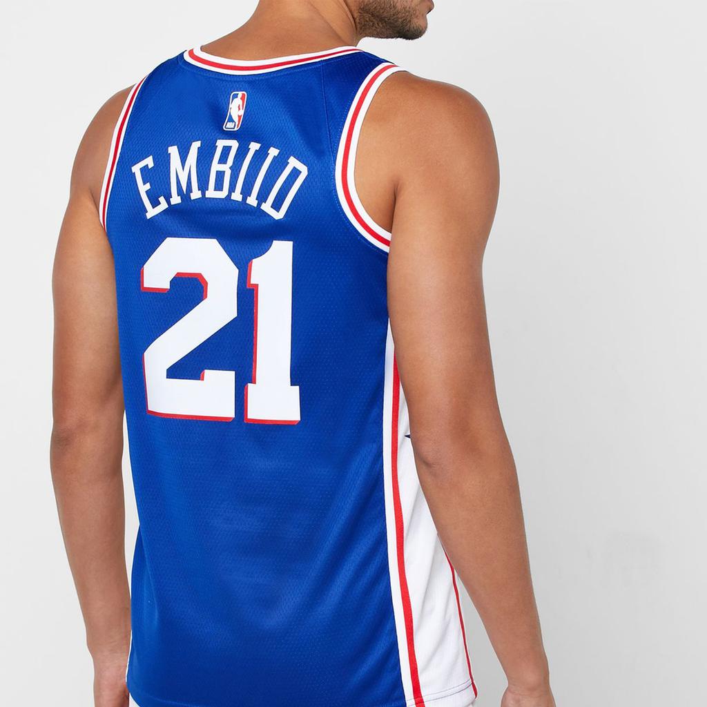 Nike Joel Embiid #21 Philadelphia 76ers Basketball Jersey Men Tops Blue CJ7678-498