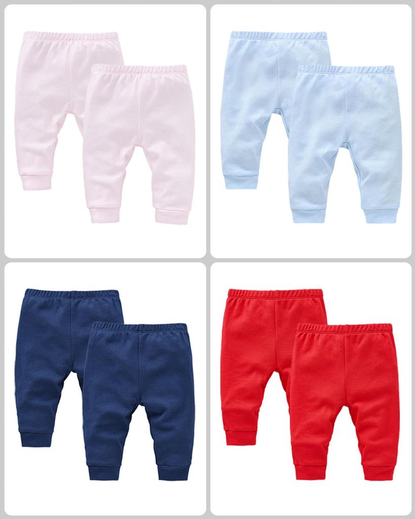 Pure Cotton Newborn Crawling Pants Set – Two-Piece Base Layer for Boys and Girls