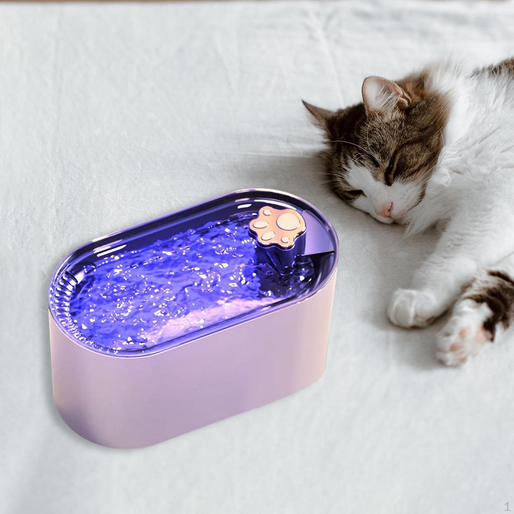 50.7oz Pet Cat Water Fountain Dispenser Quiet Puppy Kitten Indoor