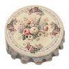 Mexican Floral Tablecloth Round Table Cover with Scalloped Edge Colorful Flower Folk Art Pattern