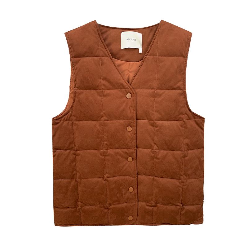 

Женский зимний клетчатый жилет без рукавов 2022 года - Не подлежит возврату, Повседневный и Универсальный One Size кофейный