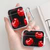 Klare Kopfhörerhüllen Hülle für Airpods 4 2 Pro 3 Pro2 1 Pro3 Rote Kirsche