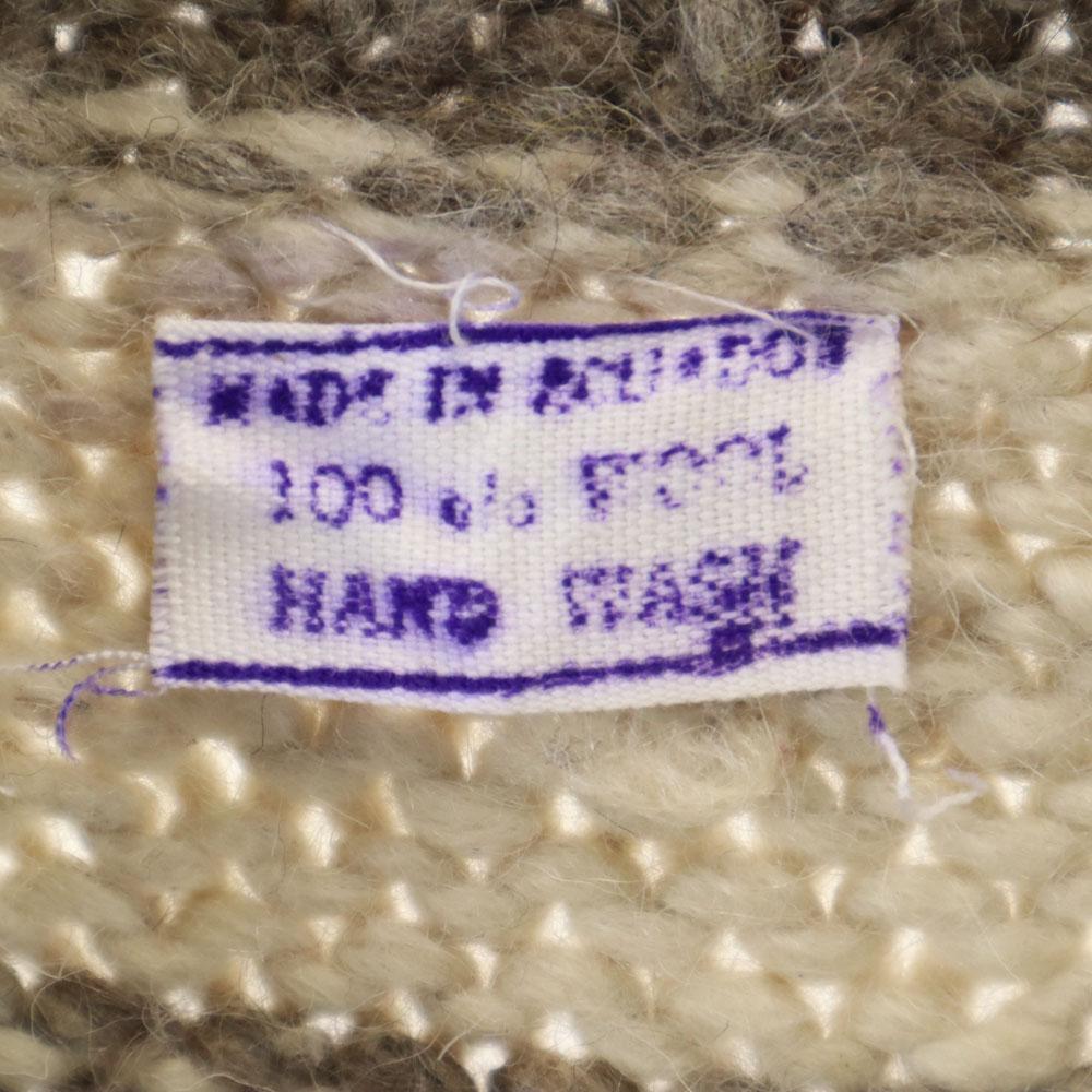 OLD 90s Wool Overall Handle Knit Parker Gray Pullover Sweater Men's Used