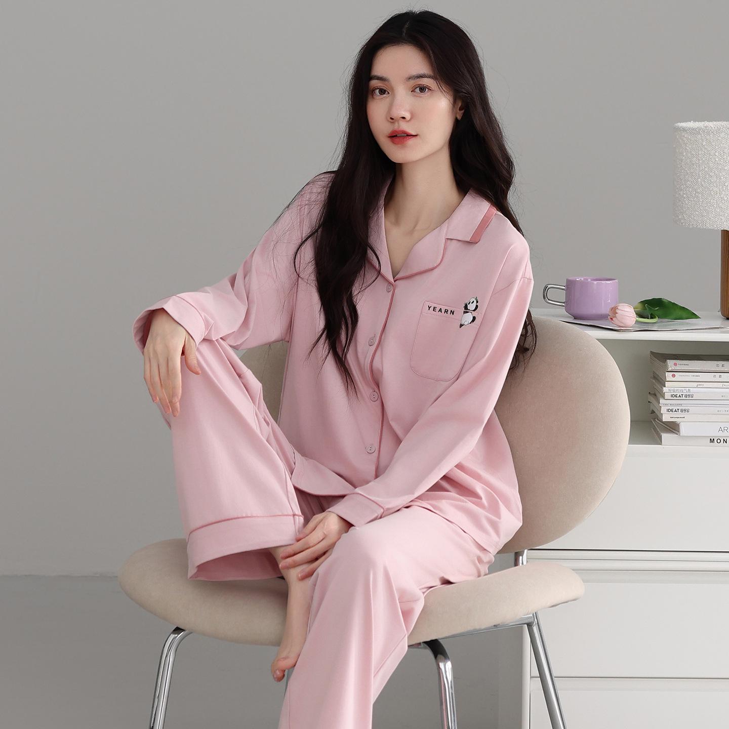 

Women s Autumn Cotton Pajama Set – Long Sleeve, Turn-Down Collar, Cute Cartoon Design, Suitable for Indoor/Outdoor Wear. XXL (Height 165-170cm, Weight 140-160kg)