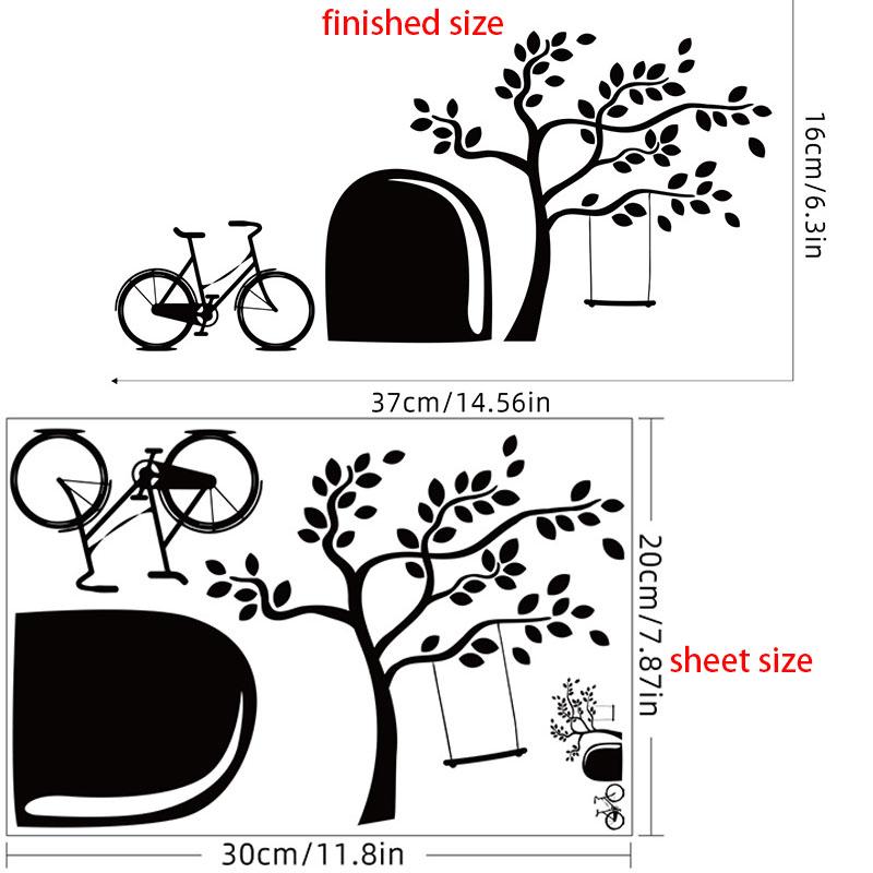 Креативная черная мышь, домашний декор, угловая декоративная наклейка ...
