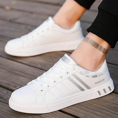 Men's Board Shoes Trend Breathable White Shoes Fashion Casual Korean Version Trendy Shoes Sports Shoes Men's Shoes Leather Surface Low-top Shoes