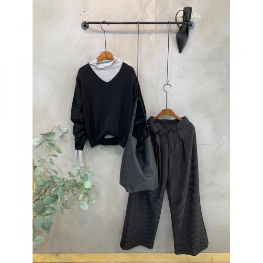 C S In The Room V neCk baSiC looSe Fit Long SleeVe Knit 5 ColorS