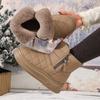 Cizme de iarnă pentru femei, mărimi mari, cu vârf larg, până la jumătatea gambei, termice, cu tălpi groase și confortabile, rezistente la frig și călduroase
