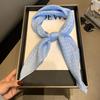 High-end Herringbone Silk Cotton Silk Scarf Women's Spring and Autumn New Versatile Decorative Scarf Shawl Fashion Printed Small Square Scarf