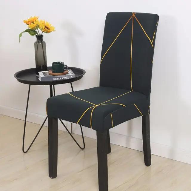 New Geometric Dining Chair Cover Spandex Elastic Chair Slipcover Case Stretch Chair Covers for Wedding Hotel Banquet Dining Room