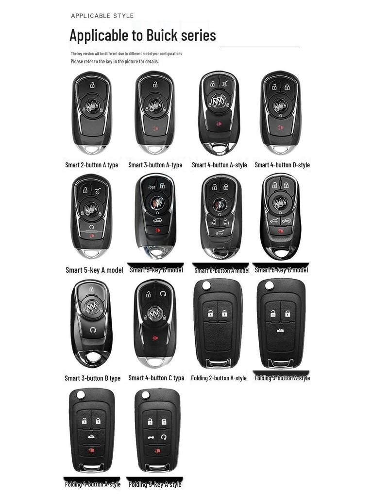 2023 Buick Enclave & Envision Schlüsselhülle, Kompatibel mit Regal & LaCrosse - Neue & Alte Modelle, Metallschnalle
