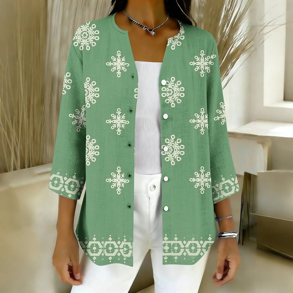 Damesshirts met 3/4 mouwen, grafische T-shirts, casual basic tops, truien