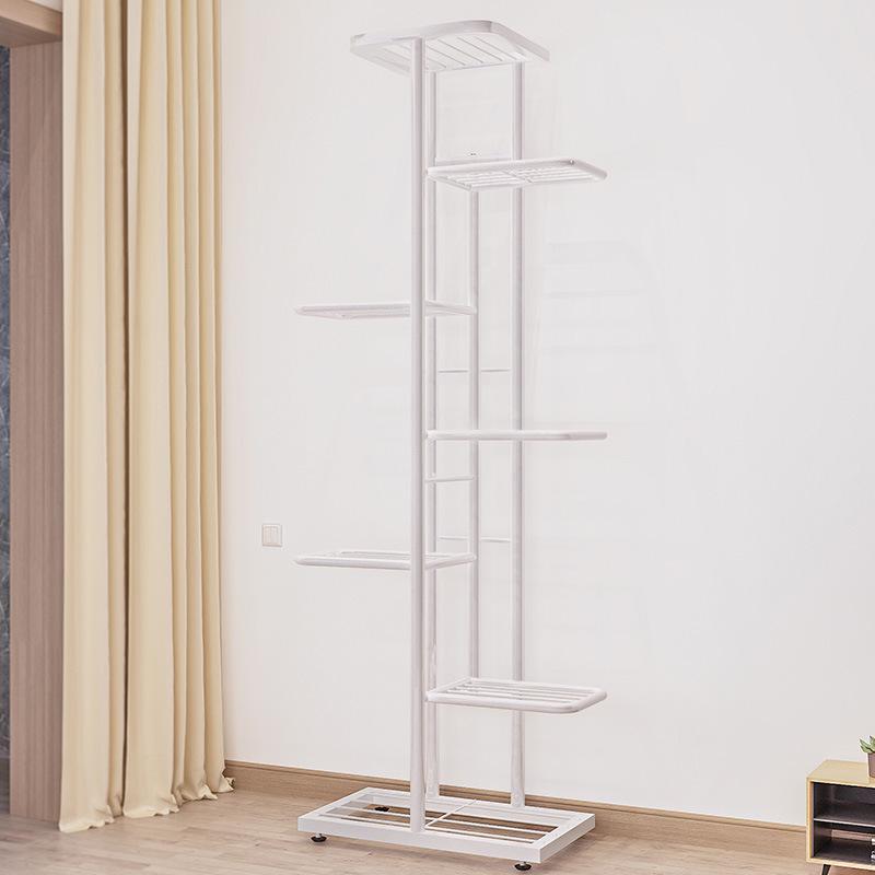 Multi-Layer Iron Flower Rack: 7 Tiers, Holds 8 Pots, Ideal for Indoor, Balcony, or Living Room Decoration. Perfect for Hanging Plants and Greenery.