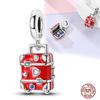 Charms Beads 925 Sterling Copper Pink Butterfly Luminous Firefly Chameleon Heart Charm Fit Original Bracelet DIY Holiday Zircon