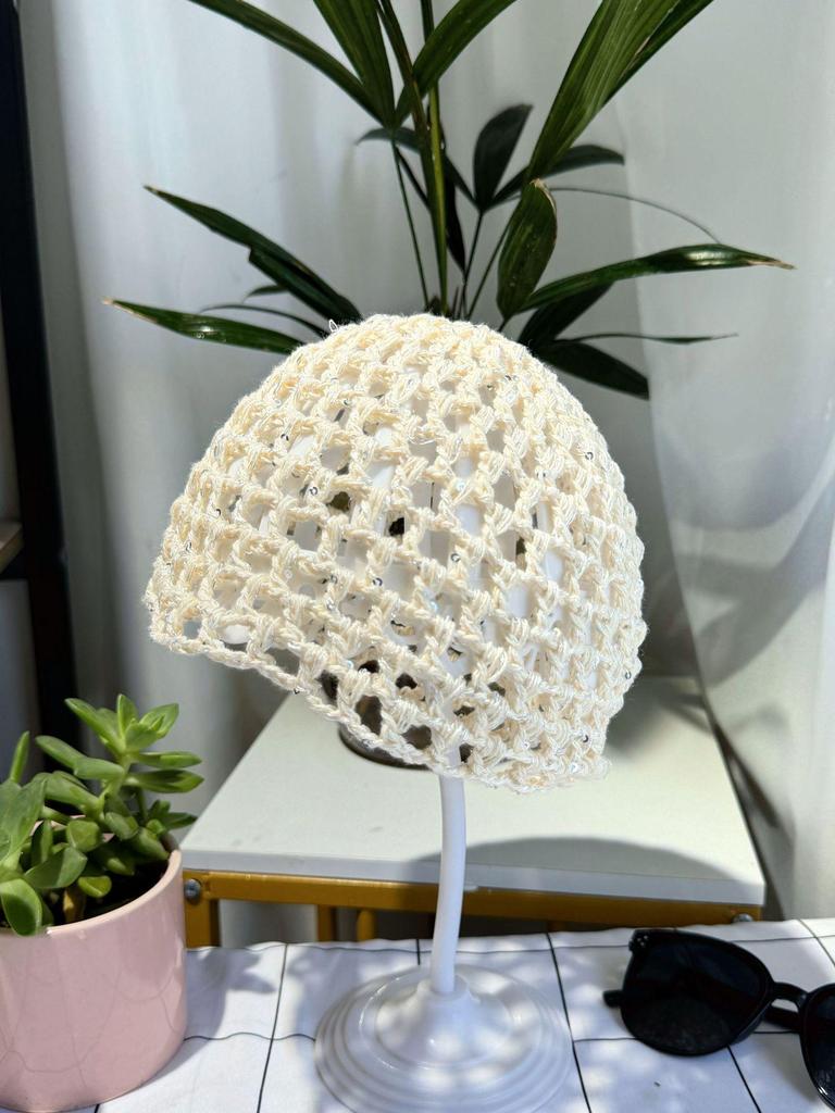 Damska Retro Ręcznie Robiona Japońska Dzianinowa Luźna Czapka Beanie