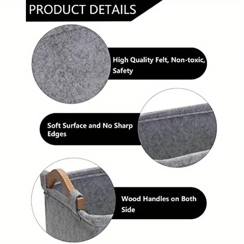 Pet Dog Toy Felt Storage Box Home Storage Basket Dirty Clothes Storage Bag Storage Basket Pet Dog Toy Felt Storage Box
