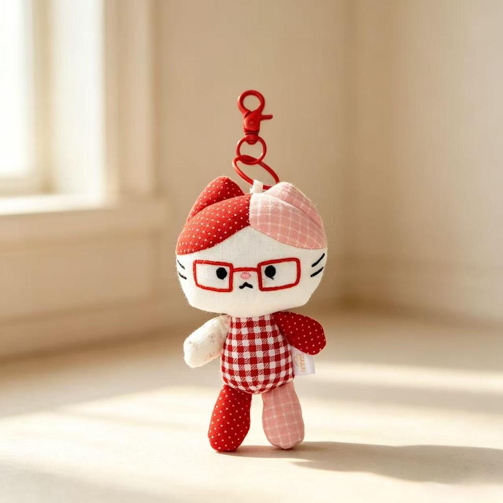 Kiki Cat Pendant Plush Toy & Glasses Keychain Charm