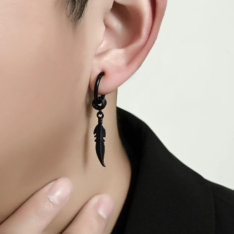 Simple Alloy Long Wing Stud Temperament Feather Earrings Silver Wings Shape Elf Ear Cuff Earrings Jewelry Accessories Gifts