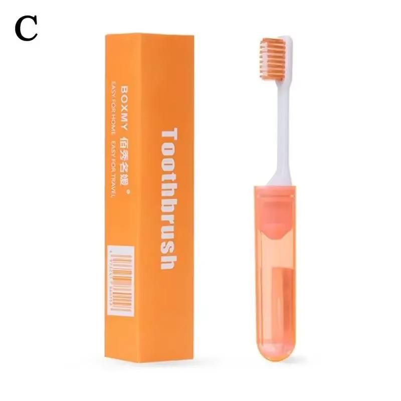 

Travel Folding Teethbrush Oral Cleaning Tool Camping Teethbrush Oral Care Portable Soft Bristle Brush High Quality Toothbrush оранжевый